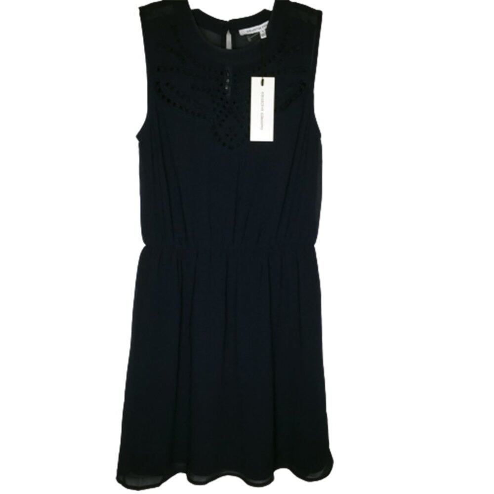 Collective Concepts Kaeli Eyelet Dress Stitch Fix Sleeveless Navy Blue Small